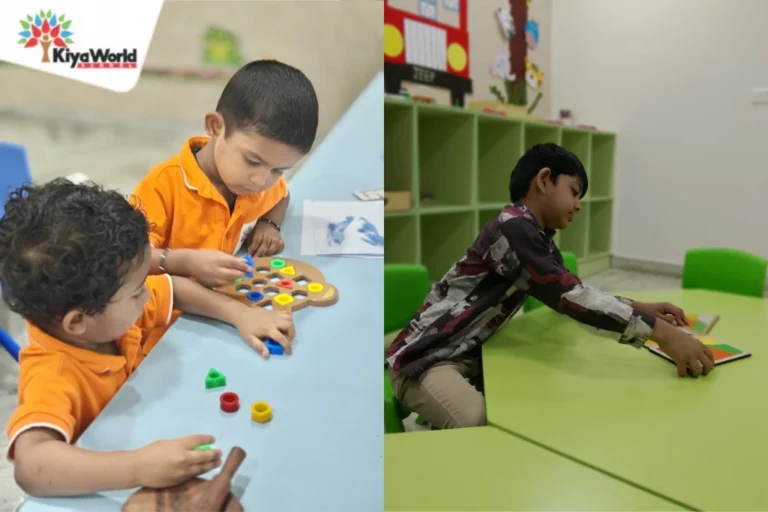 child doing puzzle and sorting activity