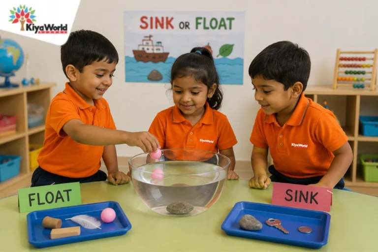 children doing float and sink activity