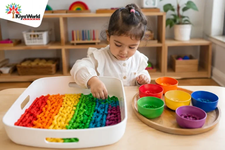 Rainbow Pasta Sorting Activity
